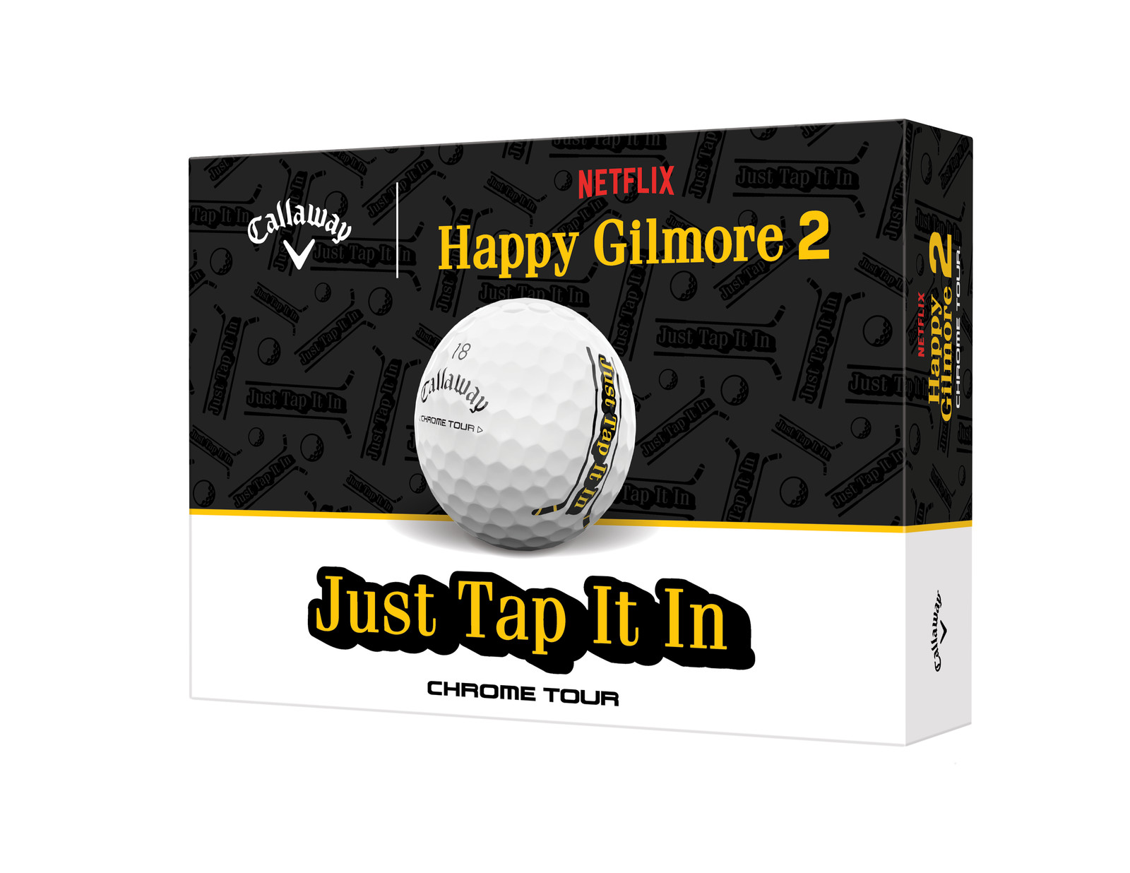 Callaway Chrome Tour Happy Gilmore 2 "Just Tap It In" Golf Balls - 1 Dozen