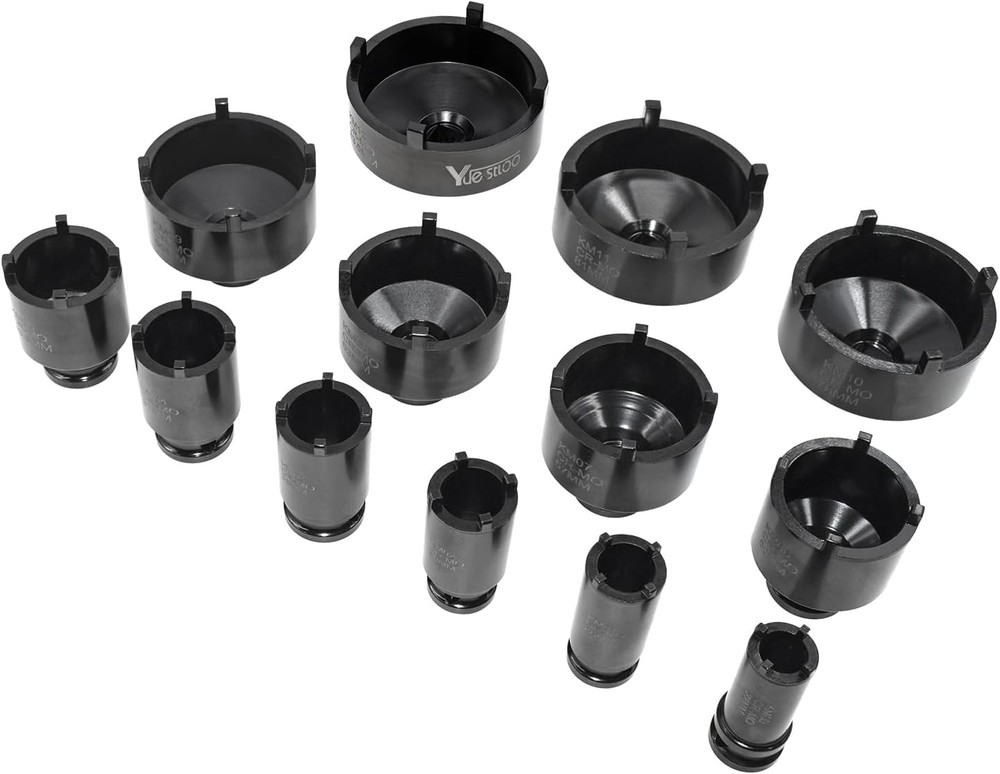 Yuesstloo 13 PCS Spindle Nuts Socket Kit Ball Joints Axle Locknut Remove Install