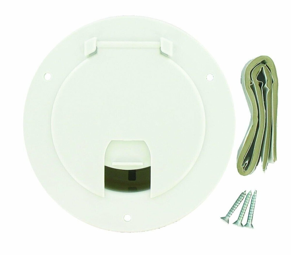 Valterra White A10-2135VP Large Round Cable Hatch