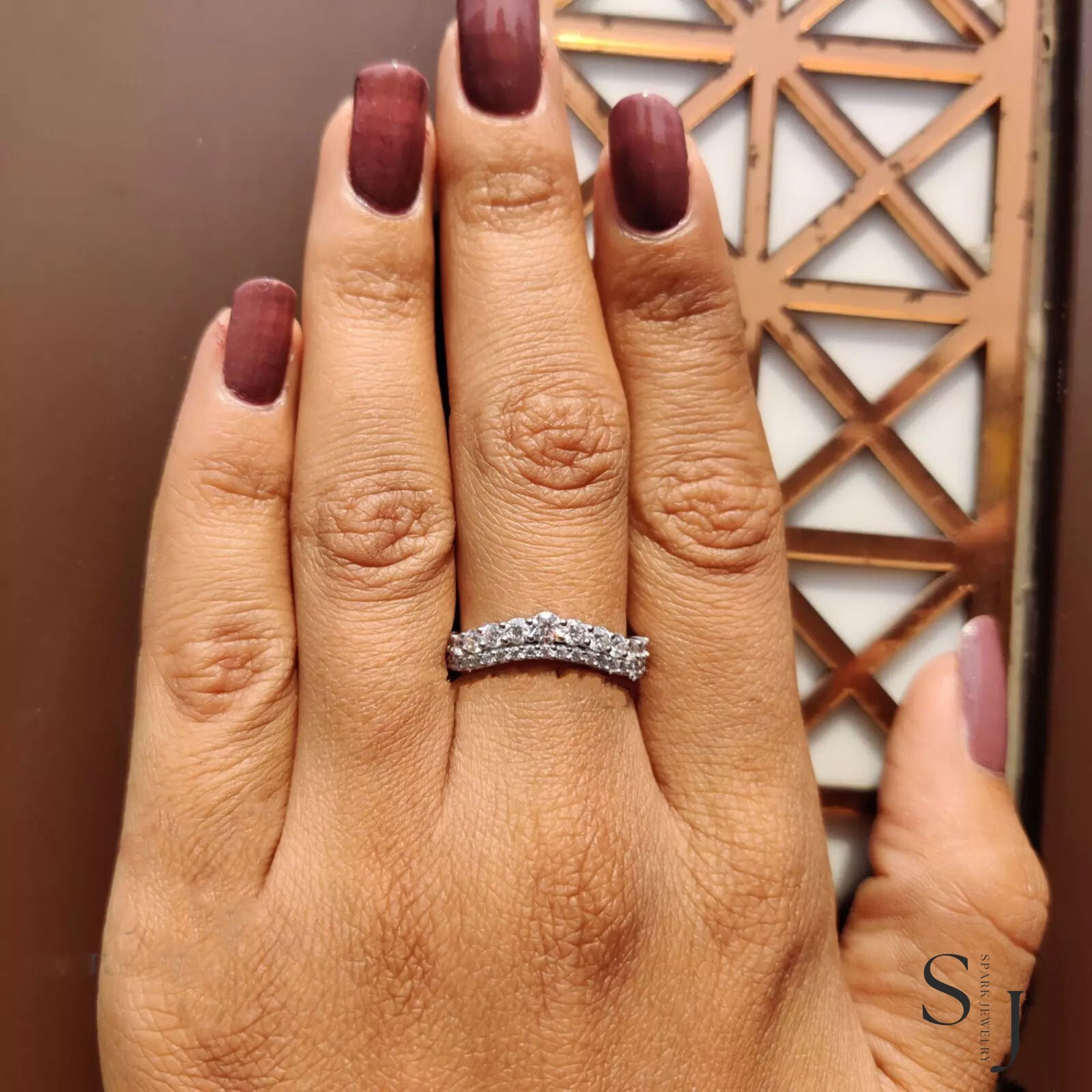 2.00 Carat VVS1 Round Cut Moissanite Eternity Wedding Band Solid 14k White Gold