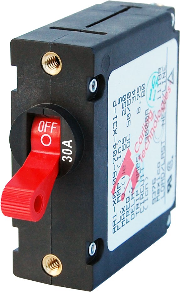BLUE SEA CIRCUIT BREAKER AA1TOGGLE 30A RED- 7221-BSS