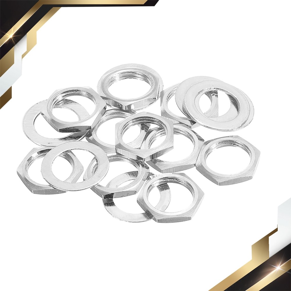 5Set Guitar Nuts and Washers 3/8" Guitar Input Output Jack Socket Nuts Silver