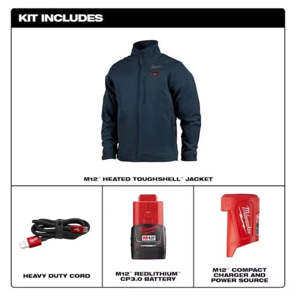 Milwaukee 204-21 M12 Heated TOUGHSHELL Jacket Kit with 3.0 Battery & Charger