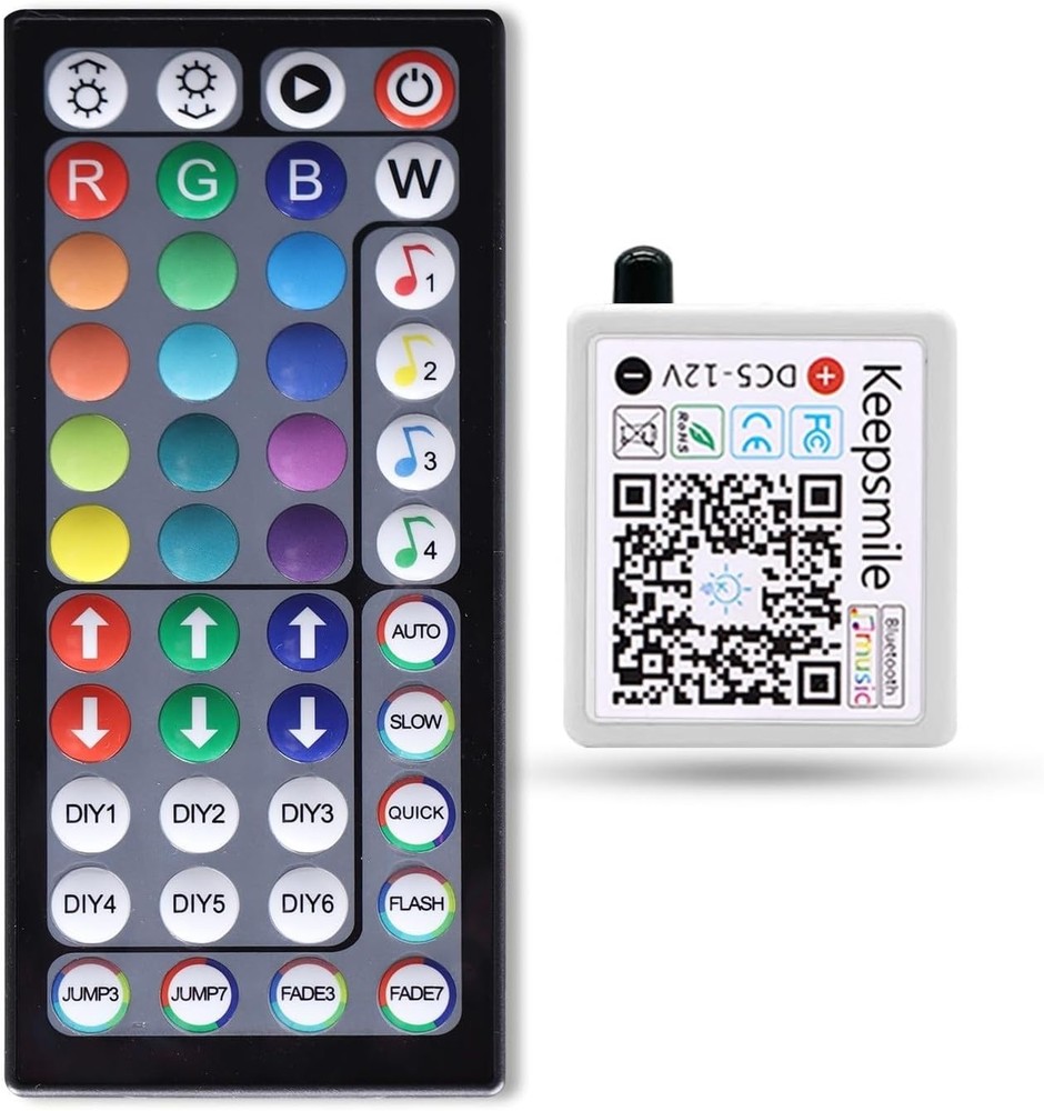 Smart LED Strip Controller Bluetooth App 44 Keys IR Remote 24V RGB