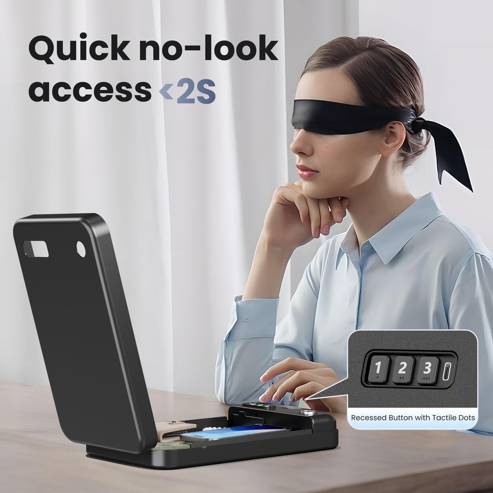 Portable Pistol Safes – Electronic Lock Box & Key Access, Silent Mode, Compac...