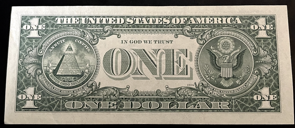 1969 D $1 Bill One sided Serial Number Misalignment Error AU