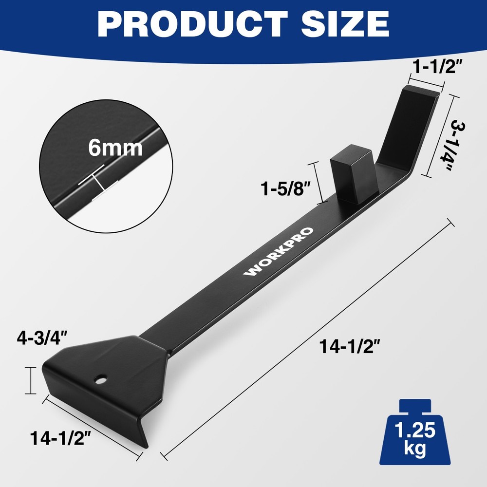 WORKPRO 17''Heavy Duty Pull and Pry Bar, Professional Pull Bar Rust-proof