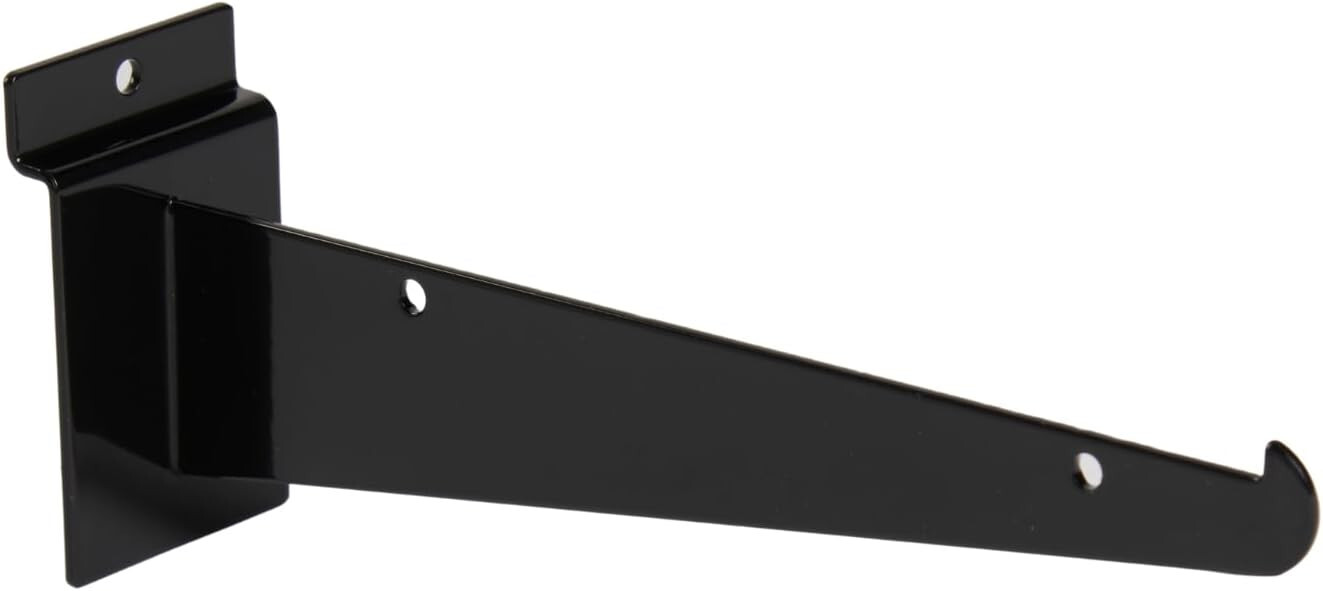 24 Slatwall 8" Knife Shelf Brackets Black Lip Retail Shelving Display Bracket