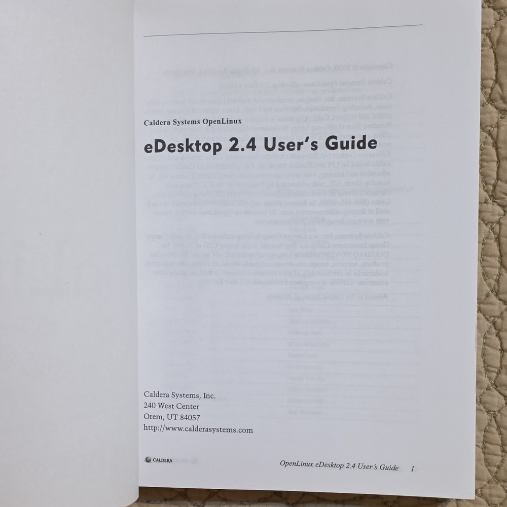 Caldera Systems OpenLinux eDesktop 2.4 User's Guide Manual for Linux