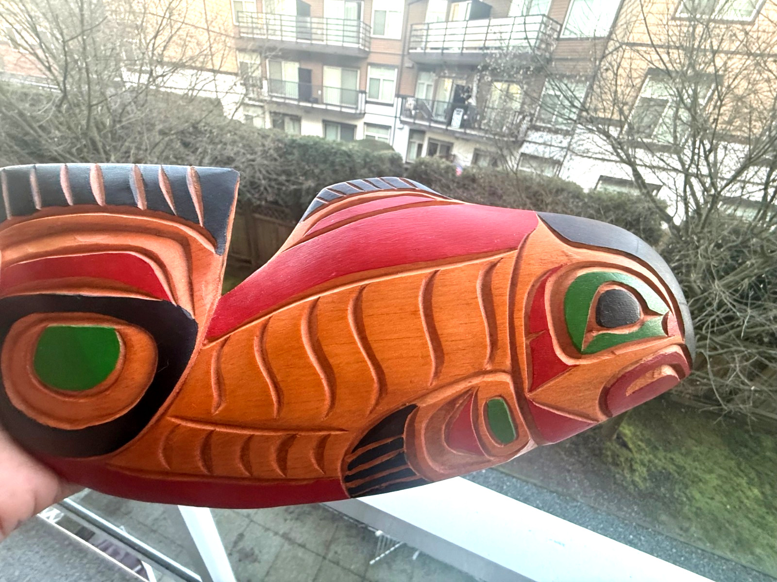 Northwest Coast Native Art Kwakwa̱ka̱ʼwakw Salmon carving