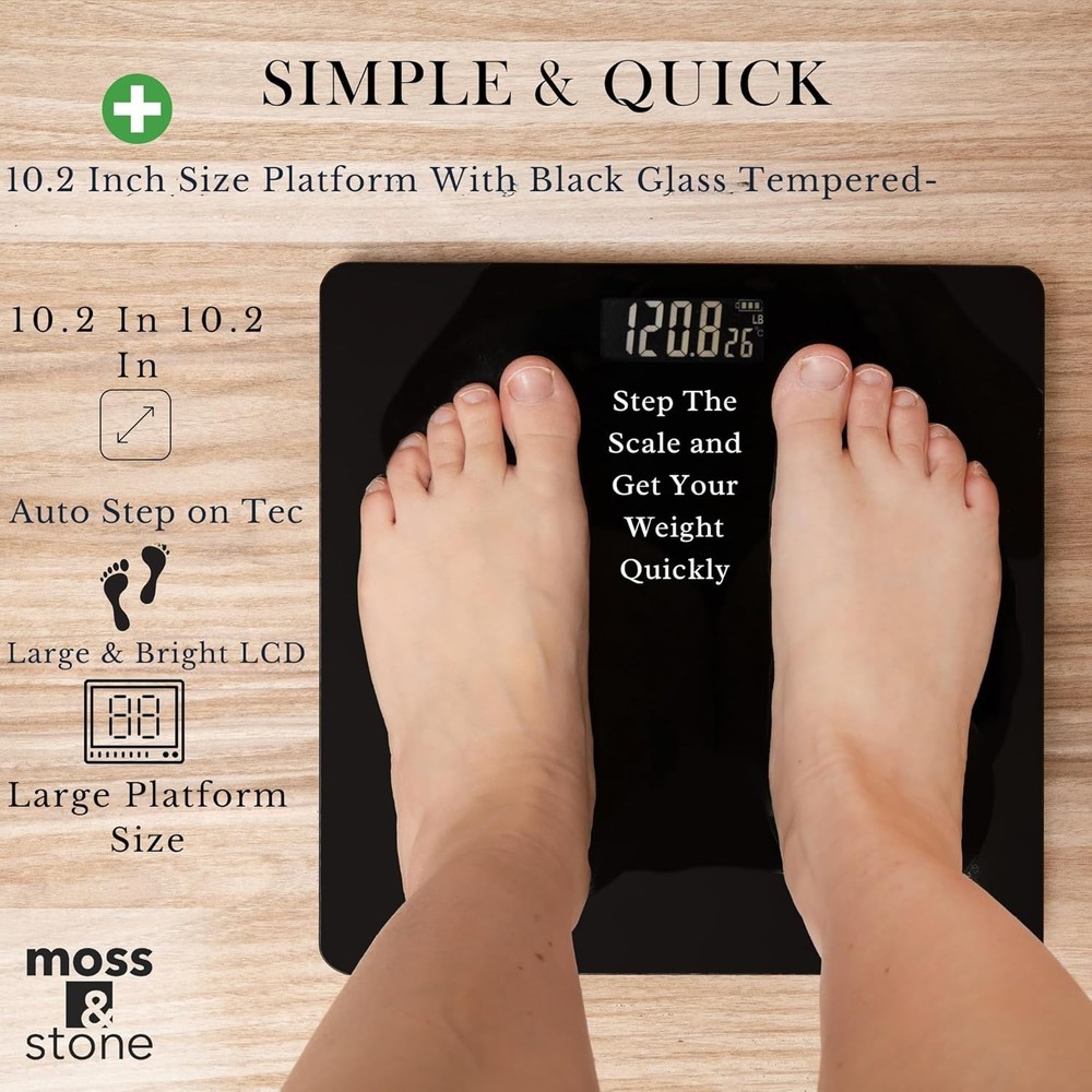 Modern Black Digital Scale with Instant Readings & Multi-Unit Display Options