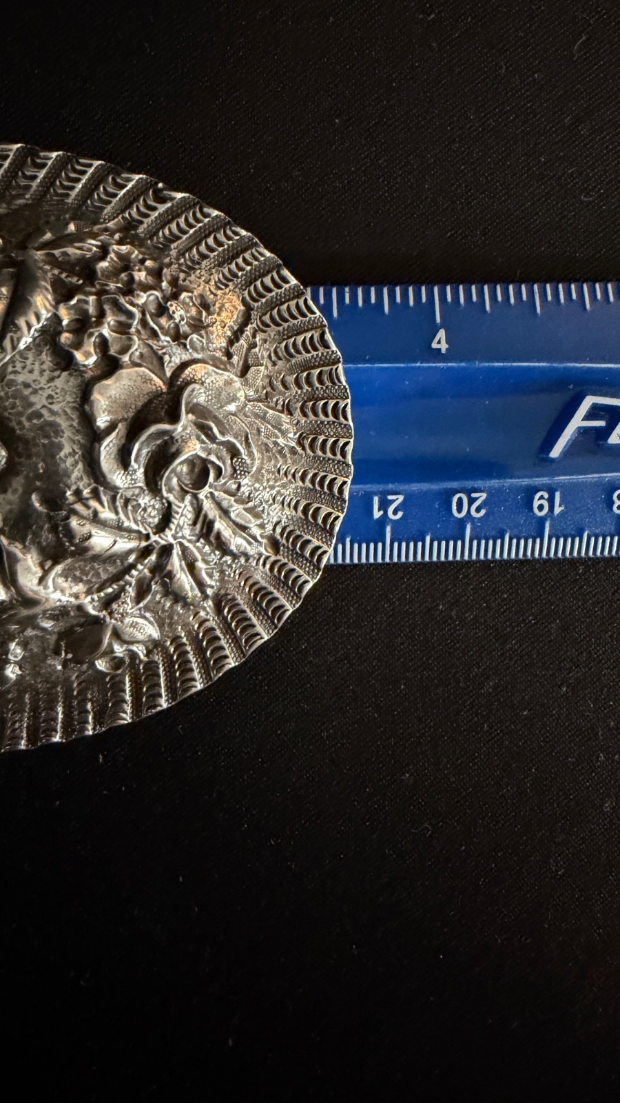 Antique Sterling Silver Repousse Lid Probably S Kirk & Son