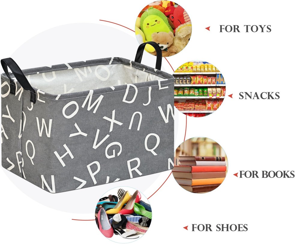 HUAYEE Rectangle Easter Gift Basket Storage Bin Laundry Hamper Storage Organi...