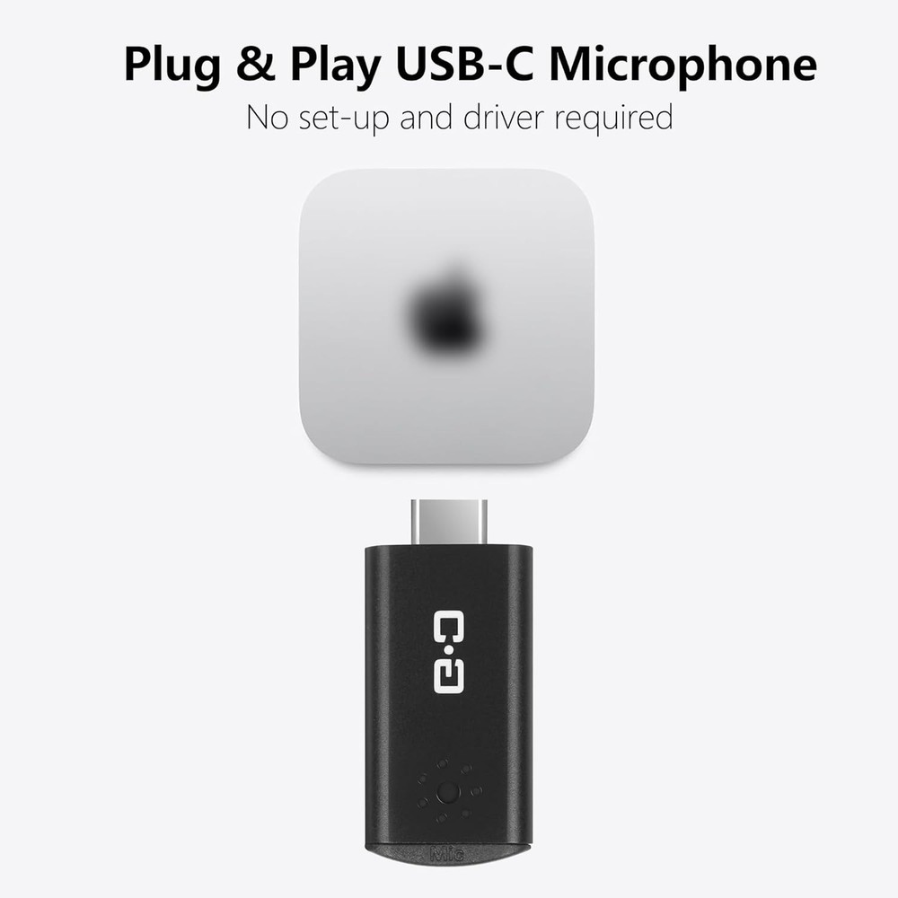 USB-C Mini Microphone for Mac M4/M4 Pro & MacBook Plug & Play US