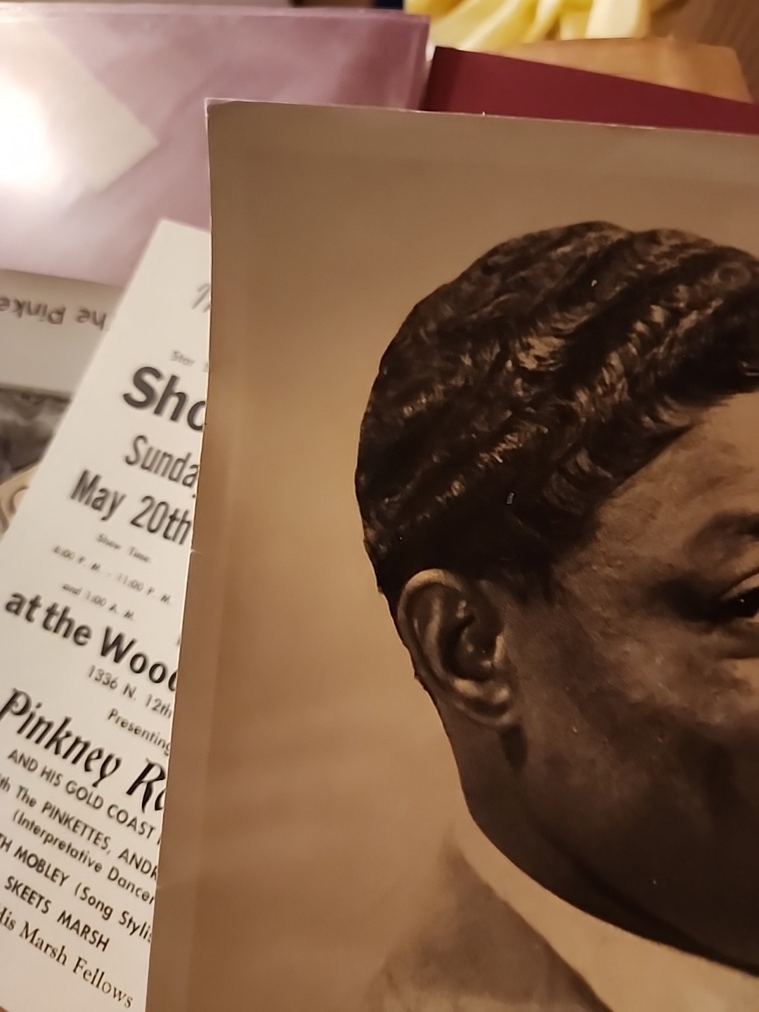 1960 PINKNEY ROBERTS FASHION PLATE EMCEE HANDBILL PRESS PHOTOS TELEGRAM VINTAGE