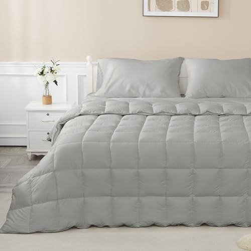 Down Alternative Size Lightweight 100% Cotton Shell Bedding King White / Thin