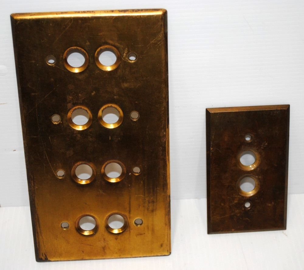 antique perkins push button light switch brass 1903