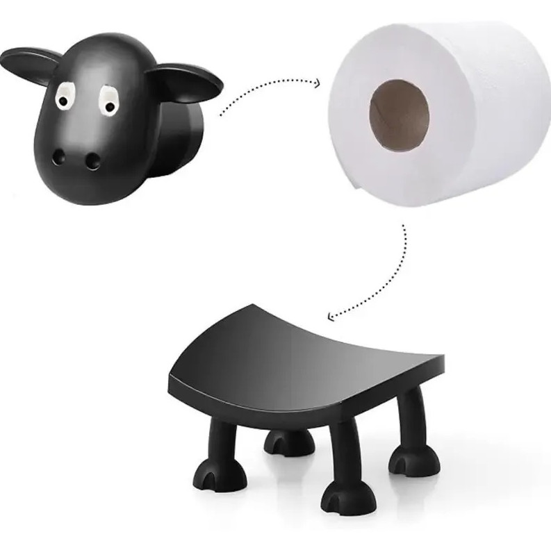 Cute Sheep Toilet Paper Holder Cartoon Bathroom Decor Standalone