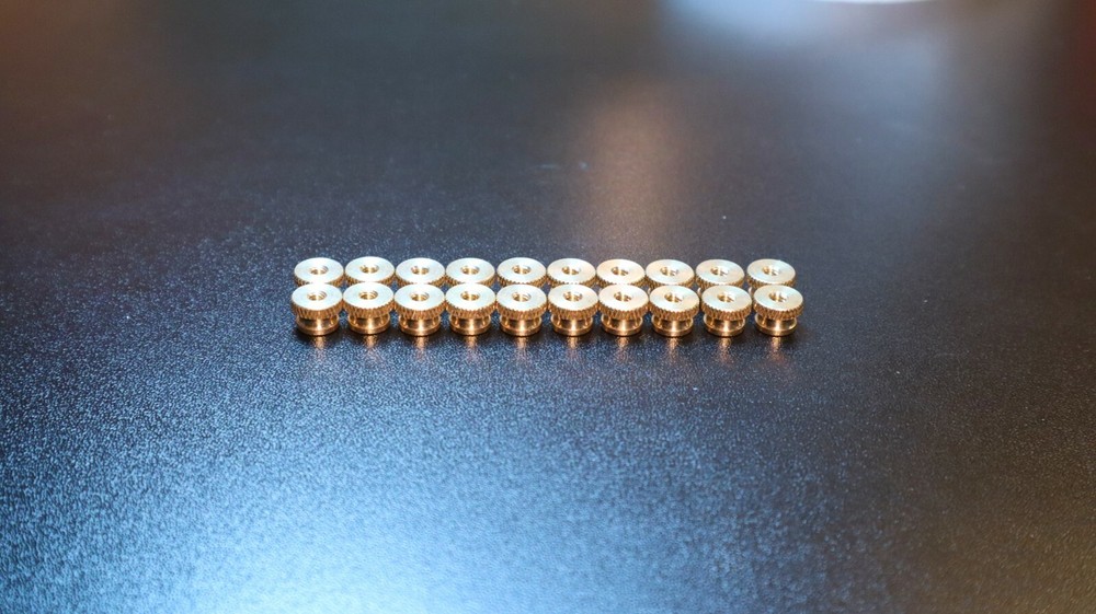 Solid Brass Knurled Thumb Nuts 6-32 Qty 20 (Tool Less Drive Mounting)