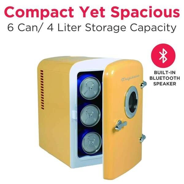 Frigidaire, 6 Can/4 Liter Mini Personal Fridge Cooler, With Bluetooth® Speaker,