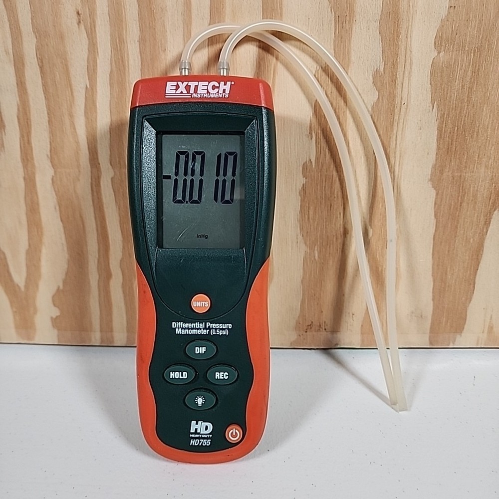 Extech HD755 Differential Pressure Manometer 0.5 PSI Meter Tested Powers On