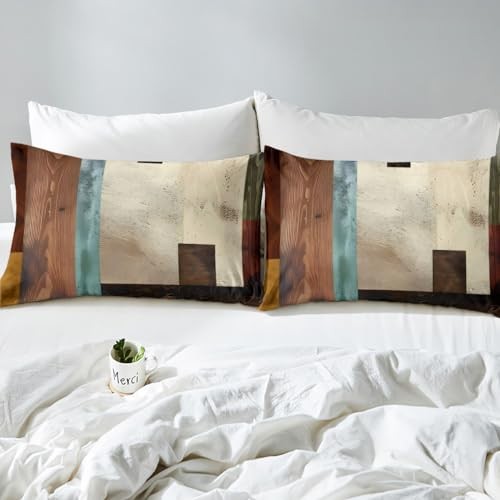 Vintage Abstract Circle Comforter Set Messy Rust Comforter for Full Multi 22