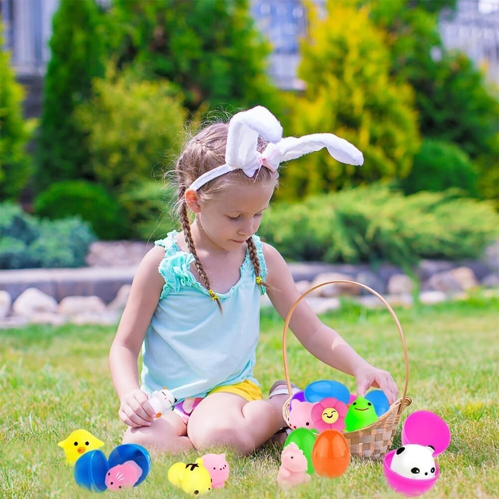 NPET 28pcs Easter Mochi Squishy Toy, Eggs Stuffers Squishies