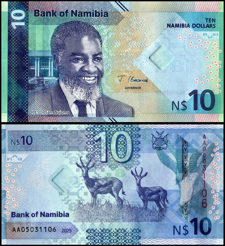 Namibia 10 Namibia Dollars, 2025, P-20, UNC