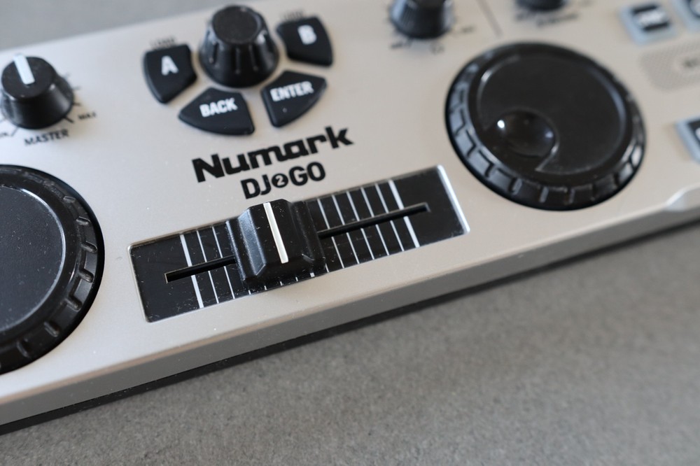 Numark DJ2GO Compact USB DJ Controller | Portable 2-Channel MIDI Controller for