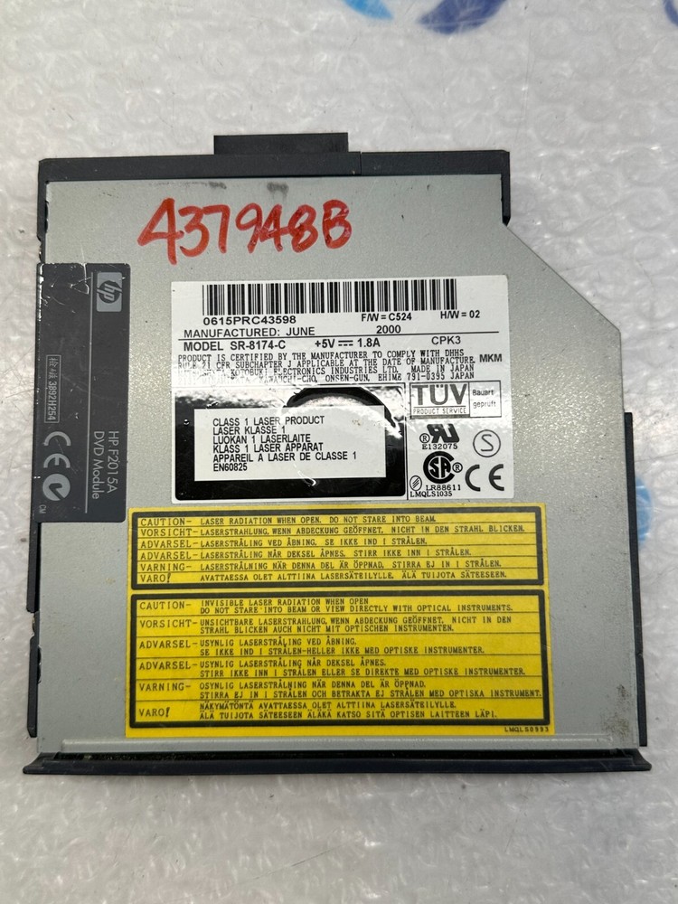 F2015A Hewlett Packard / HP DVD ROM CD Drive Model SR-8175-C