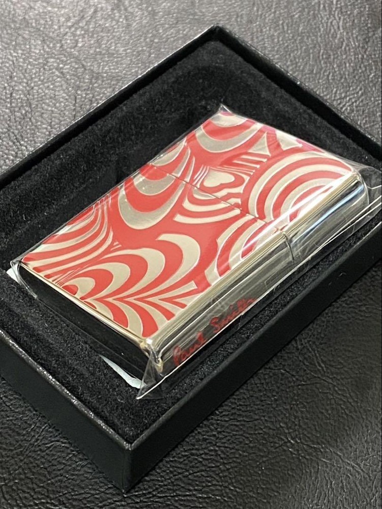 Zippo Paul Smith Red Heart Printed One Sided Processing Lighter Regular Japan