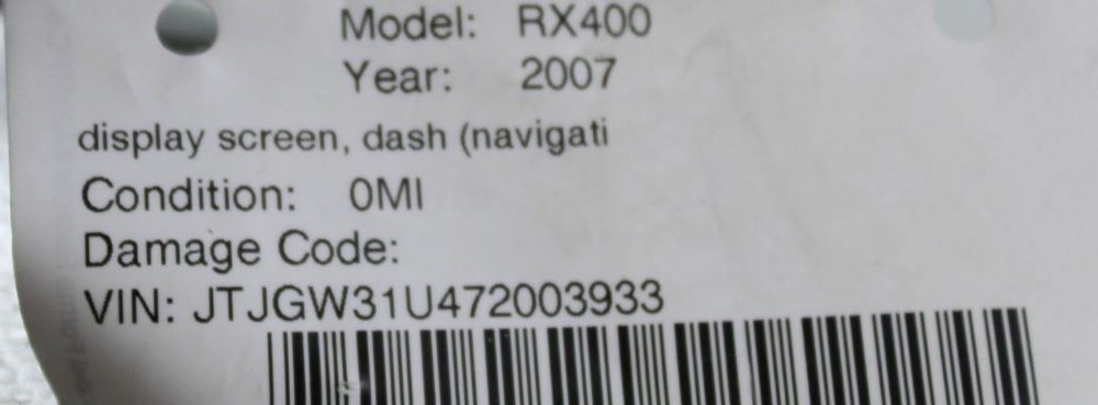 Info-GPS-TV Screen Display Screen Dash Navigation 2007 LEXUS RX400H EOM #1765
