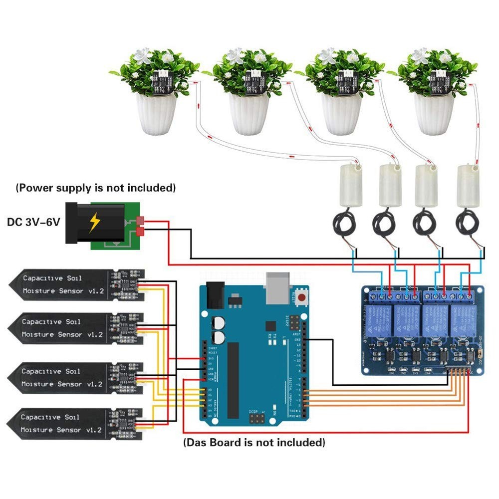 Automatic Irrigation Diy Kit Self Watering System With Pdf Tutorial 4pcs Capacit