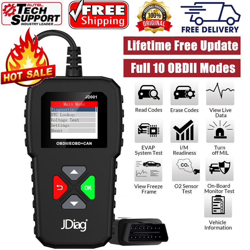 OBDII Diagnostic Code Reader Automotive Check Engine Scan Tool for Ford Car