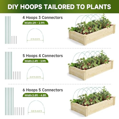 25pcs Garden Hoops Rust-Free Fiberglass Greenhouse Hoops