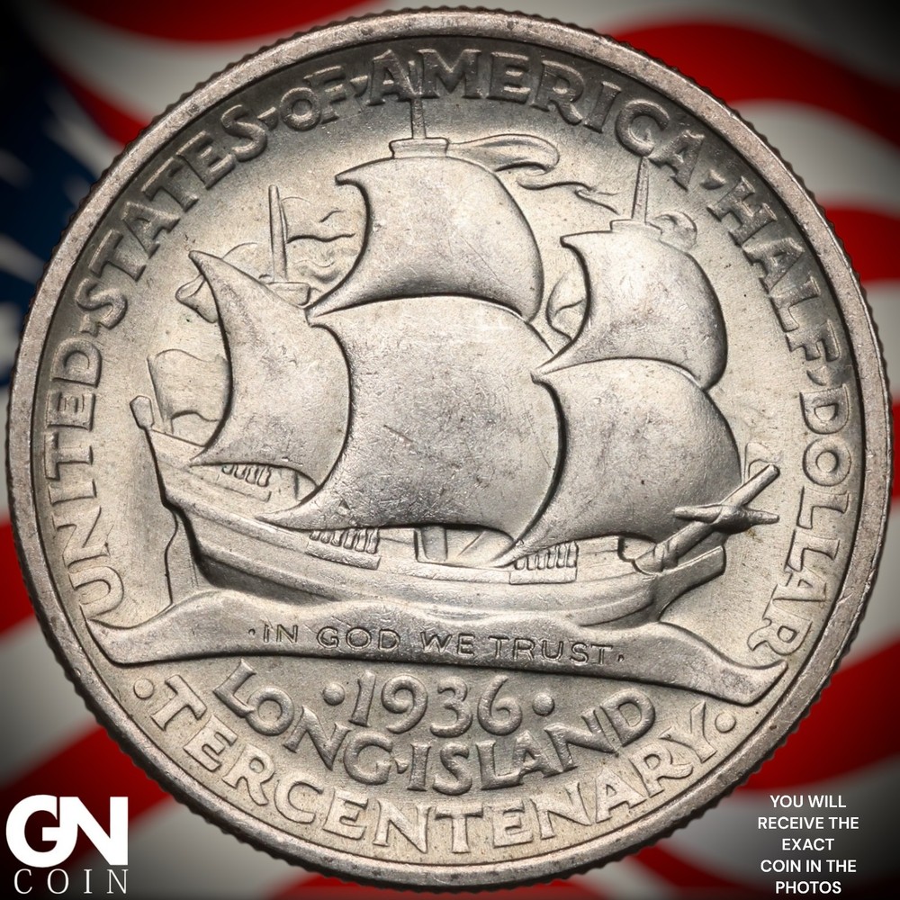 1936 LONG ISLAND Commemorative Half Dollar A9839