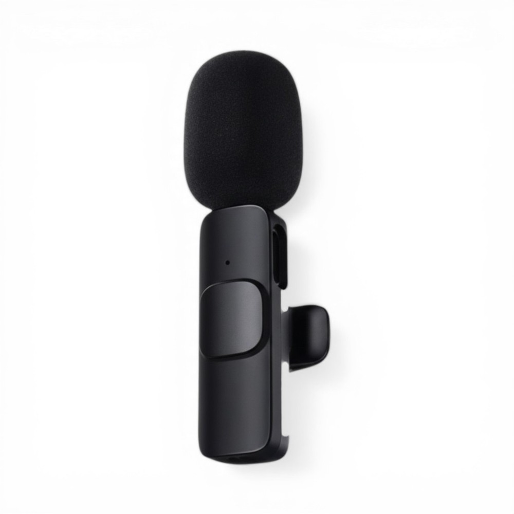 Lavalier Microphone Wireless Audio Video Recording Mini Mic Black iPhone Android