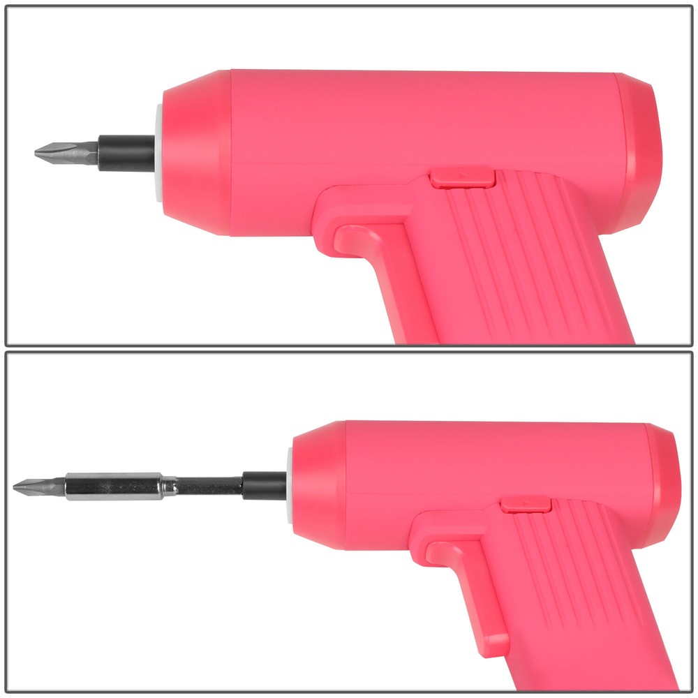 LED Cordless Electric Screwdriver 32Pc Driver Bits Power Tool Kit w/Case Pink