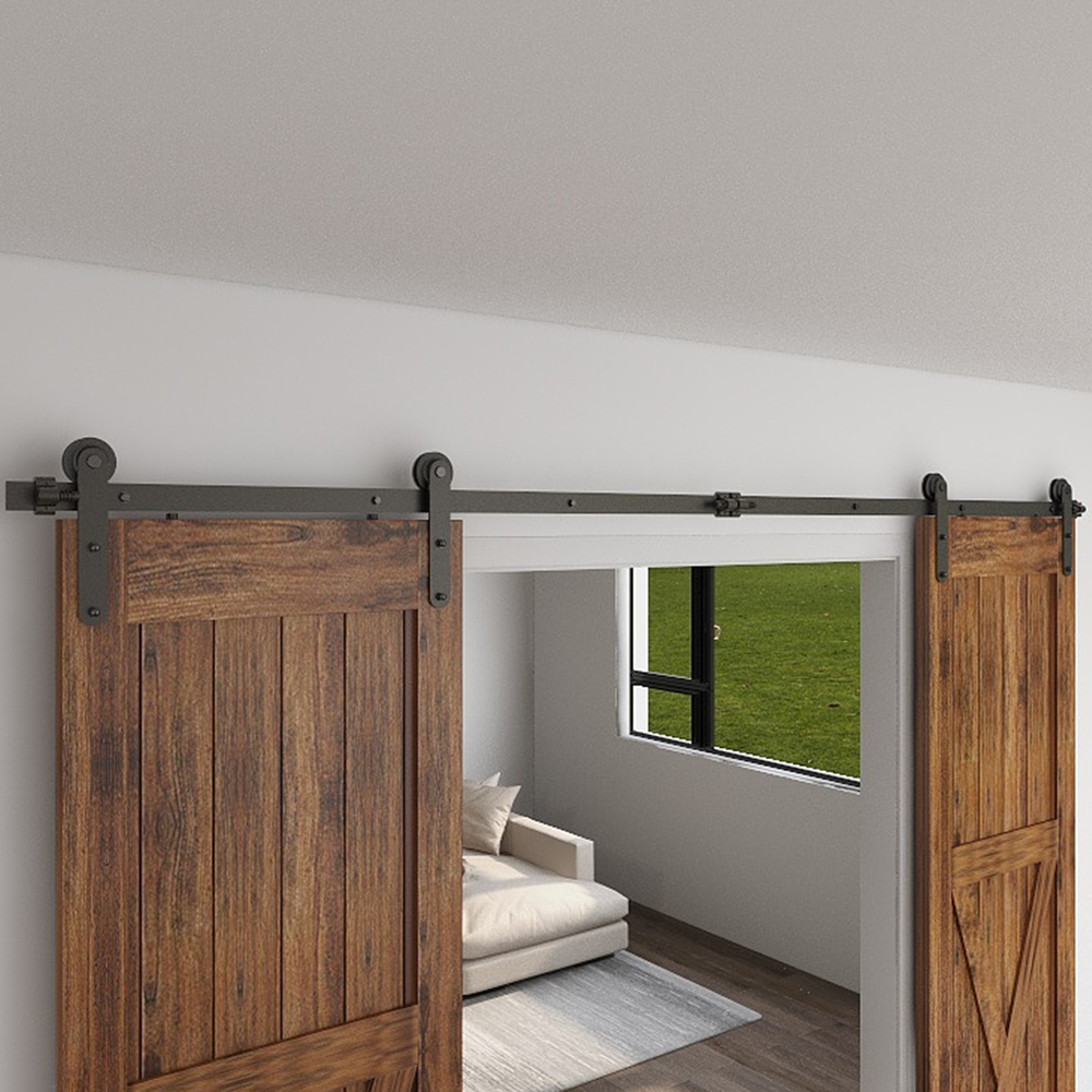 4-20FT Ceiling Mount Bracket Sliding Barn Door Hardware Track Kit Single/Double