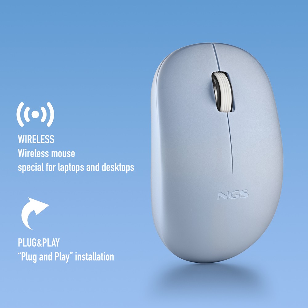 NGS Fog Pro, Wireless Silent Mouse, Blue