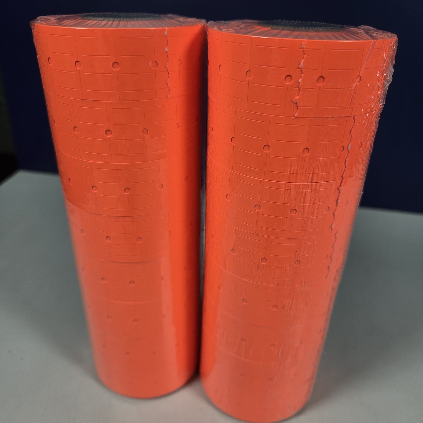 2 PACK Perco Labels 1 Line SLEEVE (16 Rolls) Florescent Orange Sealed NEW 1-Line