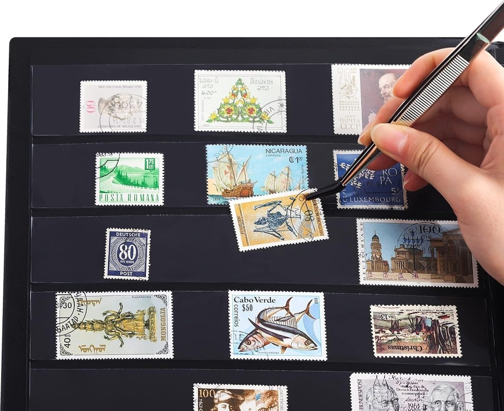 Elegant 120-Pocket Stamp Album with Mixed Sizes - Secure Your Collectibles