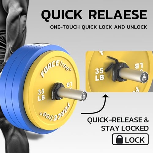 Quick Release Olympic Barbell Collars 2" (Pair) - Non-Slip Black
