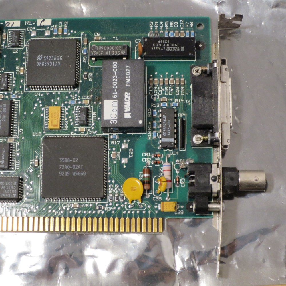 Vintage 3Com Etherlink II/16 ISA Network Card - ASSY 8772-01 REV C (Untested)