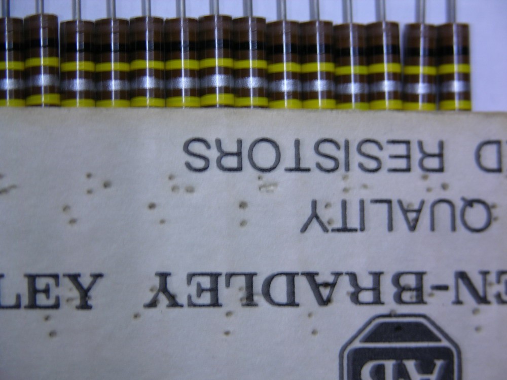 10 Mil-Spec Allen Bradley RCR20G104K 100K 1/2W 10% Carbon Composition Resistors