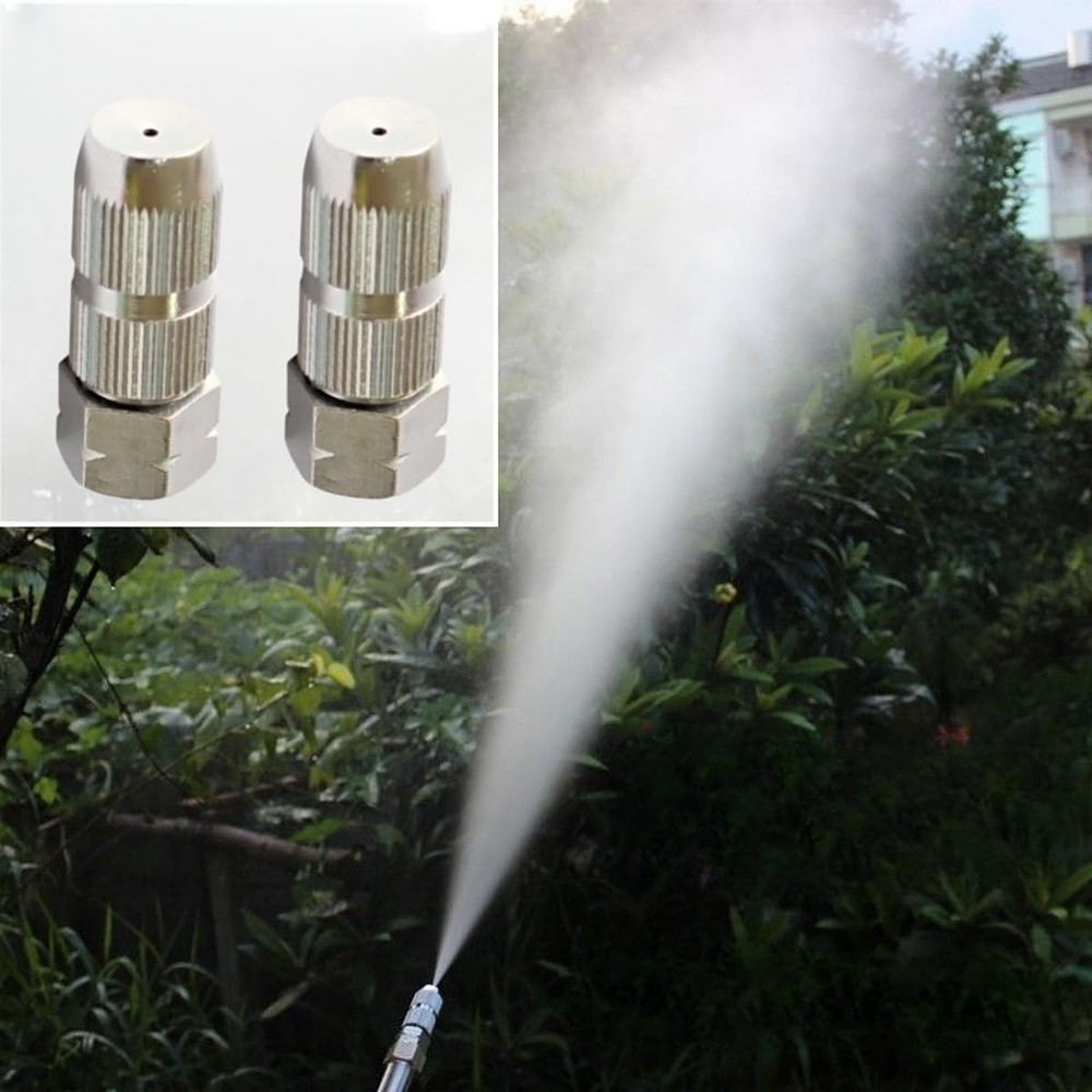 2PCS Sprayer Nozzle Tips, High Pressure Adjustable Misting Spray Silver