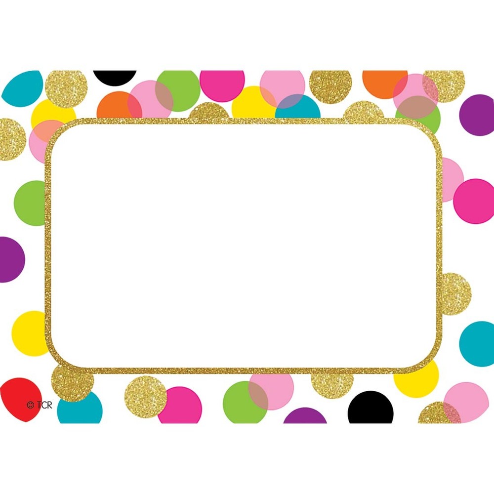 Confetti Name Tags/Labels by Teacher Created Resources