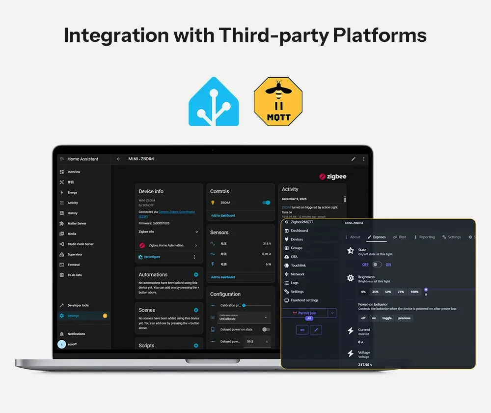 Sonoff MINI-ZBDIM Extreme Zigbee Smart Dimmer Switch Module Relay Wide Lighting