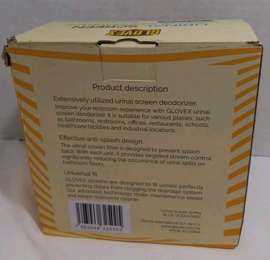 Glovex Urinal Screen Blue Ocean Mist 10 Pack New