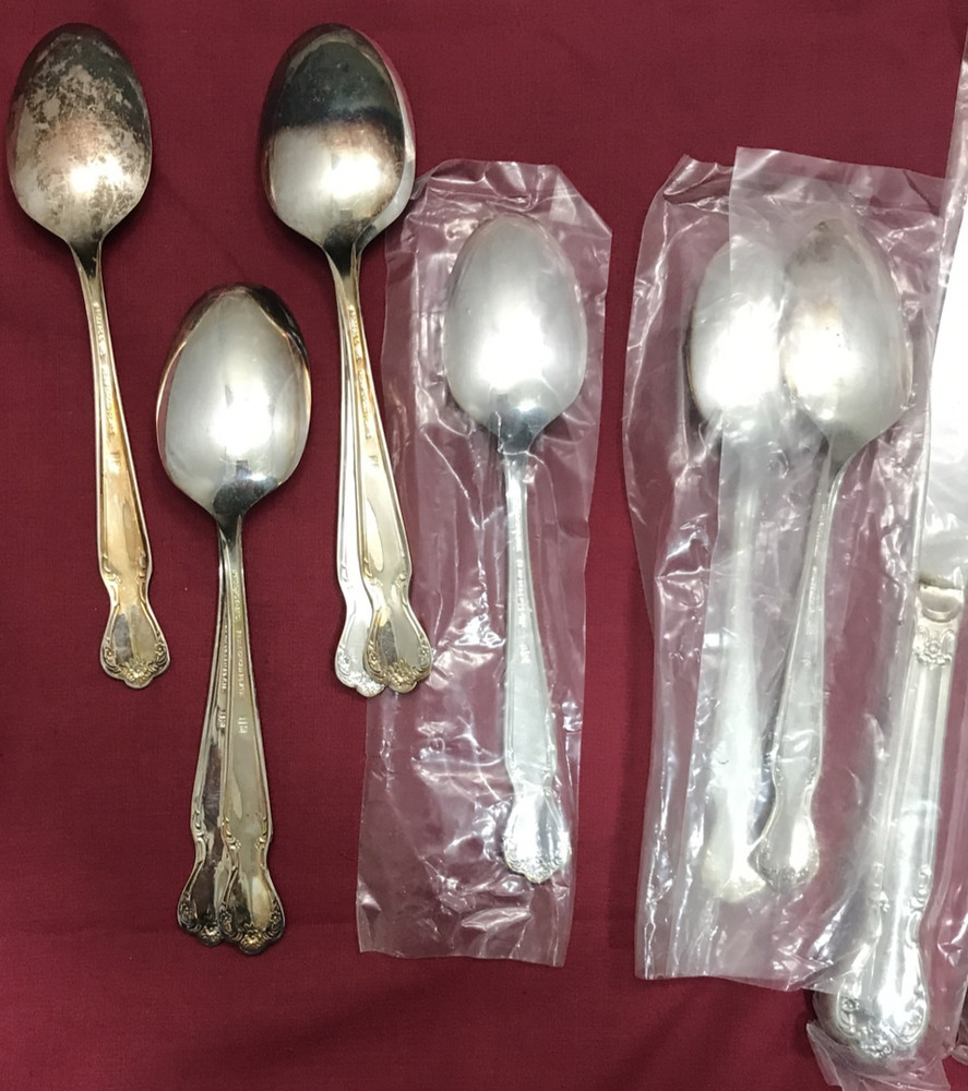 32 Pc DAYBREAK aka ELEGANT LADY Silverplated FLATWARE Rogers & Bro Mostly NOS!